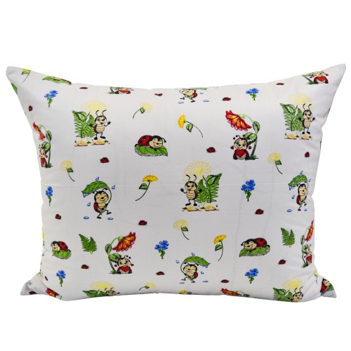 Komplet Pościeli Dziecięcej 120x160 + 50x60 Biedronki Białe