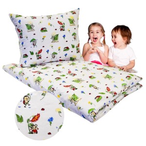 Komplet Pościeli Dziecięcej 100x135 + 40x60 Biedronki Białe
