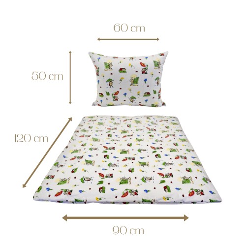 Komplet Pościeli Dziecięcej 90x120 + 50x60 Biedronki Białe