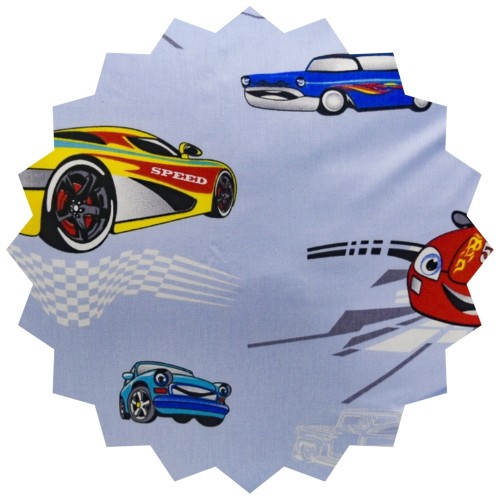 Komplet Pościeli Dziecięcej 100x160 + 40x60 Auta Cars Niebieskie