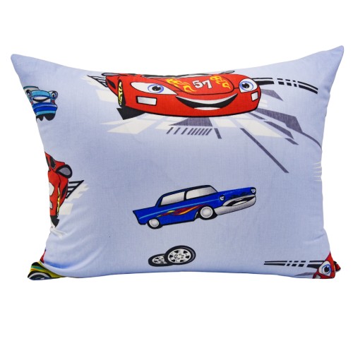 Komplet Pościeli Dziecięcej 100x160 + 40x60 Auta Cars Niebieskie