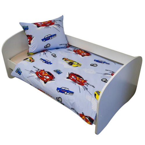 Komplet Pościeli Dziecięcej 120x160 + 50x60 Auta Cars Niebieskie