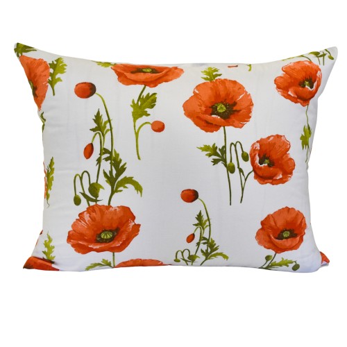 Komplet Pościeli Dziecięcej 100x135 + 40x60 Maki Na Białym