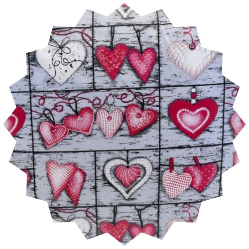 Komplet Pościeli Dziecięcej 100x135 + 50x60 Serca Na Desce Czerwone