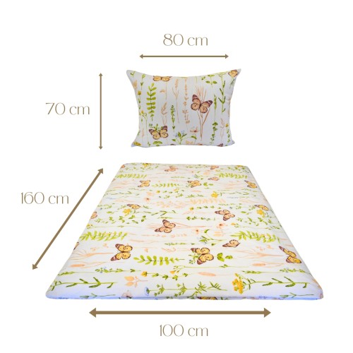 Komplet Pościeli Dziecięcej 100x160 + 70x80 Motyle Kolorowe