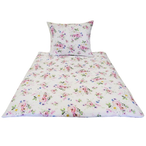 Komplet Pościeli Dziecięcej 100x135 + 40x60 Wiosna Jabłonka Biała