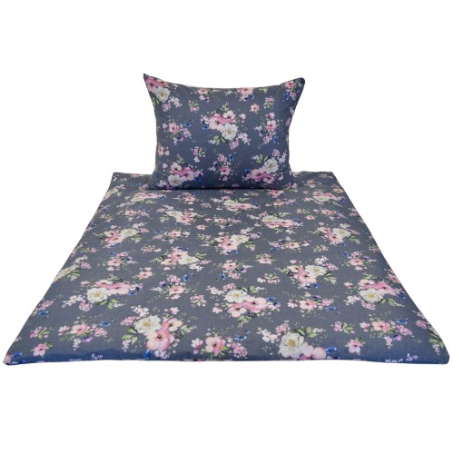 Komplet Pościeli Dziecięcej 100x135 + 40x60 Wiosna Jabłonka Szara