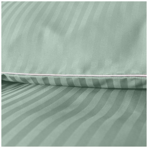 Pościel Z Lamówką 220x200 2x70x80 Miętowa Adamaszkowa Pasy 1Cm