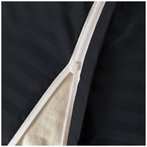 Pościel Z Lamówką 220x200 2x70x80 Czarna Adamaszkowa Pasy 1Cm