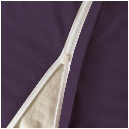 Pościel Z Lamówką 220x200 2x70x80 Fioletowa Adamaszkowa Pasy 1Cm