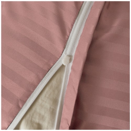 Pościel Z Lamówką 160x200 2x70x80 Pudrowy Róż Adamaszkowa Pasy 1Cm