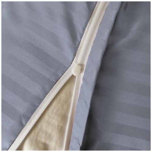 Pościel Z Lamówką 140x200 1x70x80 Silver Blue Adamaszkowa Pasy 1Cm