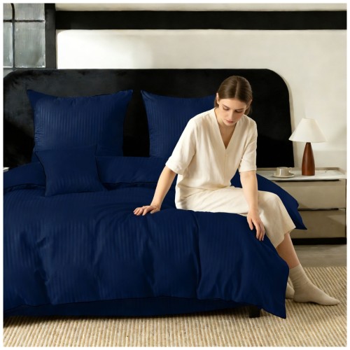 Pościel Z Lamówką 140x200 1x70x80 Chaber Adamaszkowa Pasy 1Cm