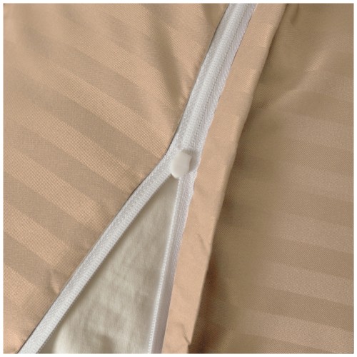 Pościel Z Lamówką 140x200 1x70x80 Cappuccino Adamaszkowa Pasy 1Cm