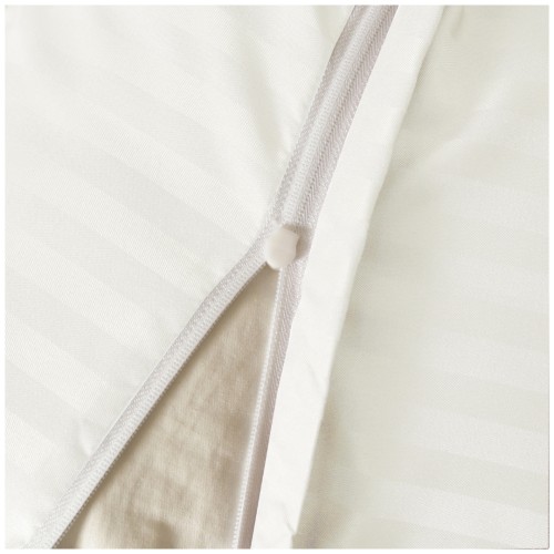 Pościel Z Lamówką 140x200 1x70x80 Biała Adamaszkowa Pasy 1Cm