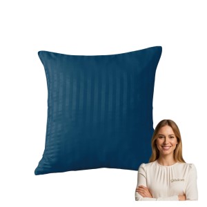 Poszewka Z Lamówką 40x40 JAŚ Chaber Adamaszkowa Pasy 1Cm Dwustronna