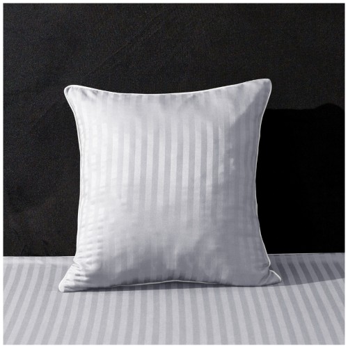 Poszewka Z Lamówką 40x40 JAŚ Silver Adamaszkowa Pasy 1Cm Dwustronna