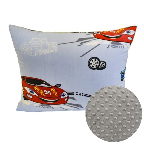 Poszewka Dziecięca 50x60 Auta Cars Szary Bawełna Minky