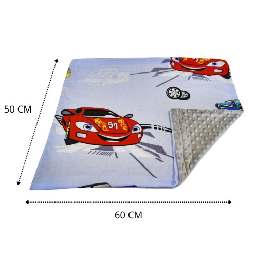 Poszewka Dziecięca 50x60 Auta Cars Szary Bawełna Minky