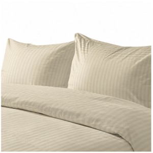 Komplet Pościeli Adamaszek  140x200 + 2 x 50x70 Champagne Zamek Pasy 1 Cm