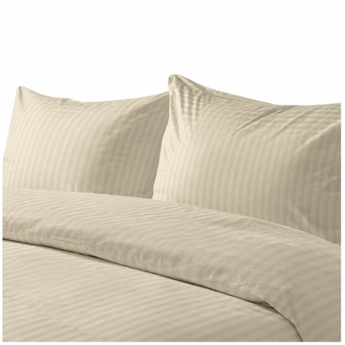 Komplet Pościeli Adamaszek  160x200 + 2 x 50x60 Champagne Zamek Pasy 1 Cm