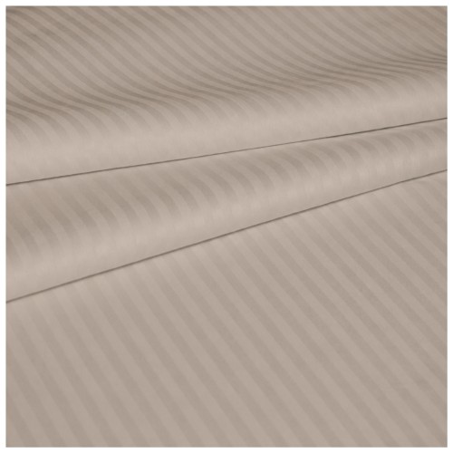 Komplet Pościeli Adamaszek  160x200 + 2 x 50x70 Light Brown Zamek Pasy 1 Cm
