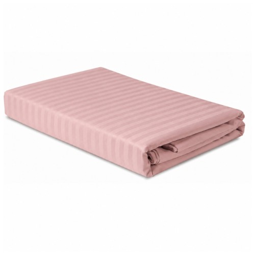 Komplet Pościeli Adamaszek  140x200 + 2 x 50x60 Light Pink Zamek Pasy 1 Cm