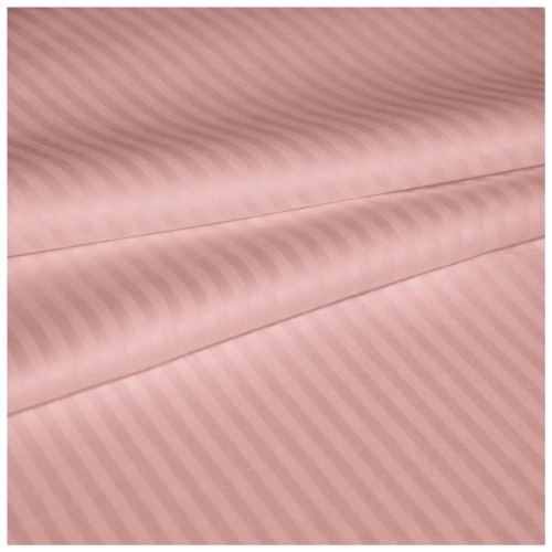 Komplet Pościeli Adamaszek  140x200 + 1 x 70x80 Light Pink Zamek Pasy 1 Cm