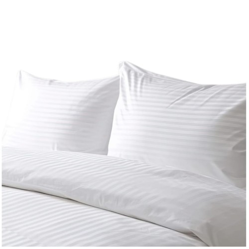 Komplet Pościeli Adamaszek  140x200 + 1 x 70x80 White Zamek Pasy 1 Cm