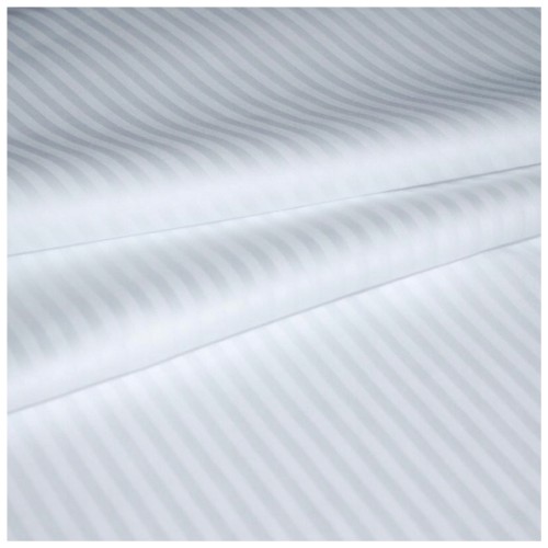 Komplet Pościeli Adamaszek  140x200 + 1 x 70x80 White Zamek Pasy 1 Cm