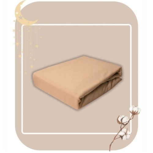 Prześcieradło JERSEY Z Gumką 100x200 Beżowe 100% Bawełniane