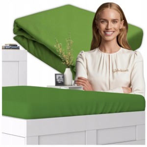 Prześcieradło JERSEY Z Gumką 200x200 Oliwka 100% Bawełniane