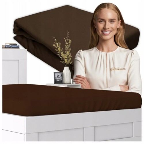 Prześcieradło JERSEY Z Gumką 60x120 Czekolada 100% Bawełniane