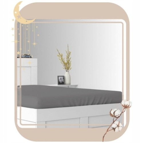 Prześcieradło JERSEY Z Gumką 60x120 Ciemny Popiel 100% Bawełniane