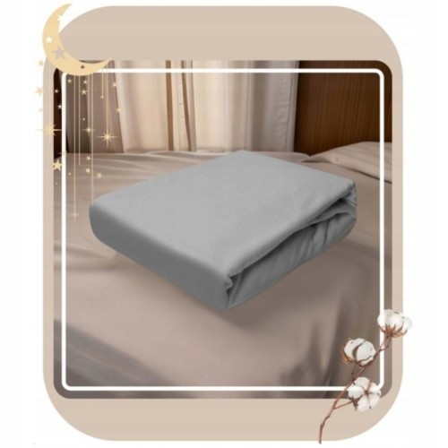 Prześcieradło JERSEY Z Gumką 80x180 Ciemny Popiel 100% Bawełniane