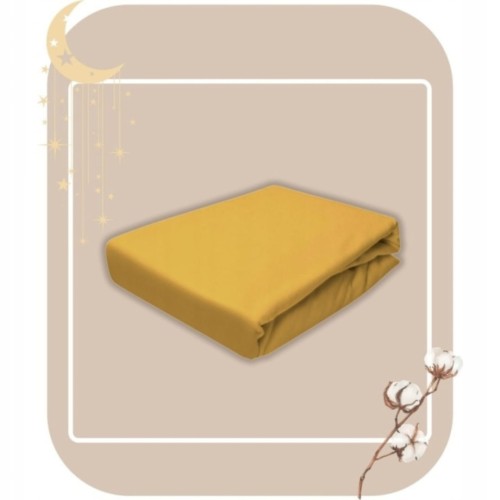 Prześcieradło JERSEY Z Gumką 80x160 Musztarda 100% Bawełniane