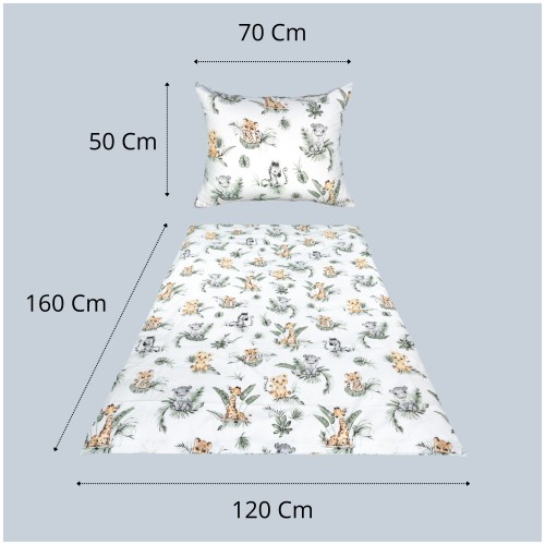 Komplet Pościeli Dziecięcej 120x160 + 50x70 Afrykańskie Zwierzęta