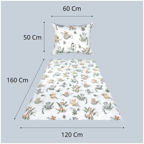 Komplet Pościeli Dziecięcej 120x160 + 50x60 Afrykańskie Zwierzęta