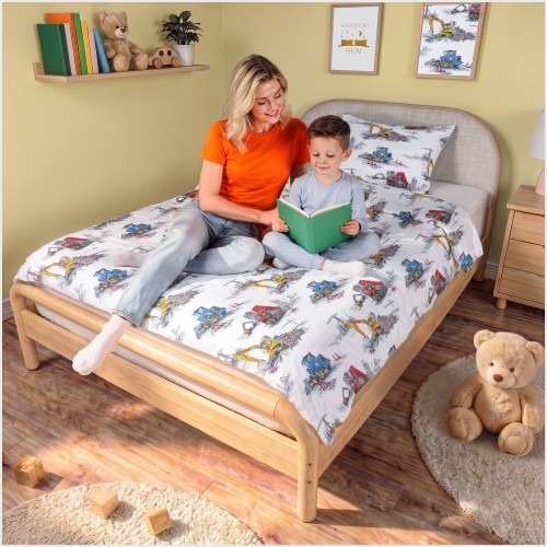 Komplet Pościeli Dziecięcej 90x120 + 40x60 Maszyny Budowlane