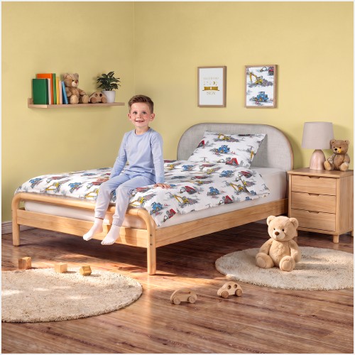 Komplet Pościeli Dziecięcej 120x160 + 50x60 Maszyny Budowlane