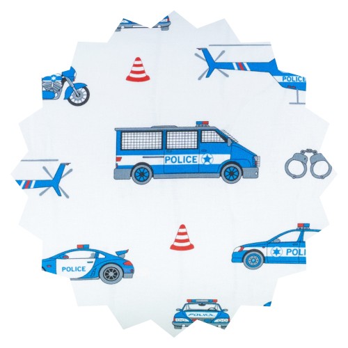 Poszewka Dziecięca 40x60 Bawełniana Policja Na Białym