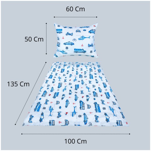 Komplet Pościeli Dziecięcej 100x135 + 50x60 Policja Na Szarym