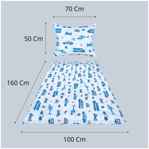 Komplet Pościeli Dziecięcej 100x160 + 50x70 Policja Na Szarym