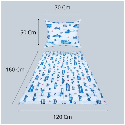 Komplet Pościeli Dziecięcej 120x160 + 50x70 Policja Na Szarym