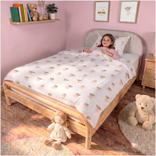 Komplet Pościeli Dziecięcej 100x160 + 50x70 Baletnice Róż