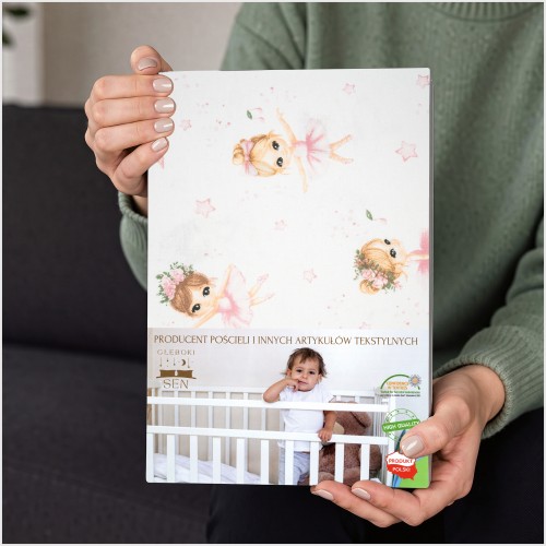 Komplet Pościeli Dziecięcej 100x160 + 70x80 Baletnice Róż