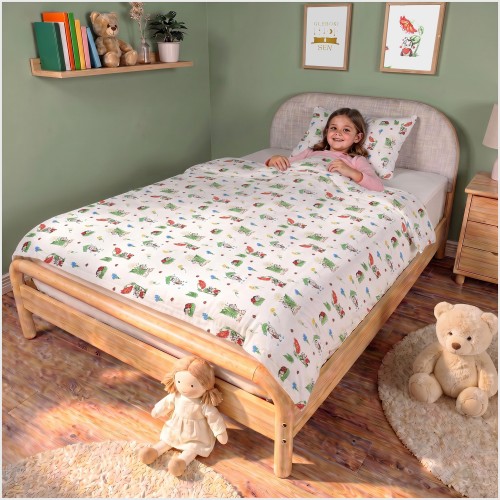 Komplet Pościeli Dziecięcej 90x120 + 40x60 Biedronki Białe