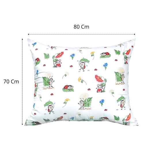 Poszewka Dziecięca 70x80 Bawełniana Biedronki Białe