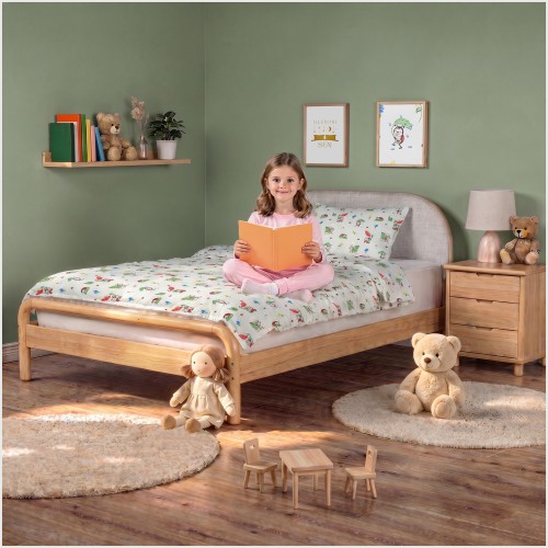 Komplet Pościeli Dziecięcej 90x120 + 40x60 Biedronki Seledyn