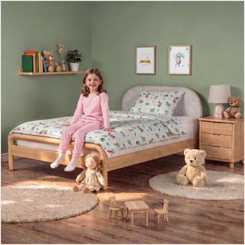 Komplet Pościeli Dziecięcej 90x120 + 50x60 Biedronki Seledyn